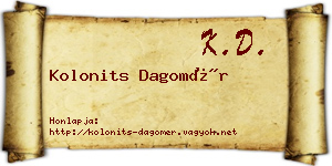 Kolonits Dagomér névjegykártya